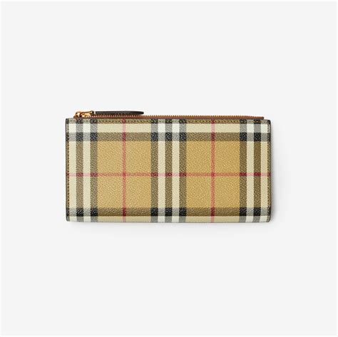 Large Check Bifold Wallet in Archive beige .